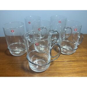6 Iittala Finland Latte Coffee Mix Hot Cold Drink Glasses Looped Handle
